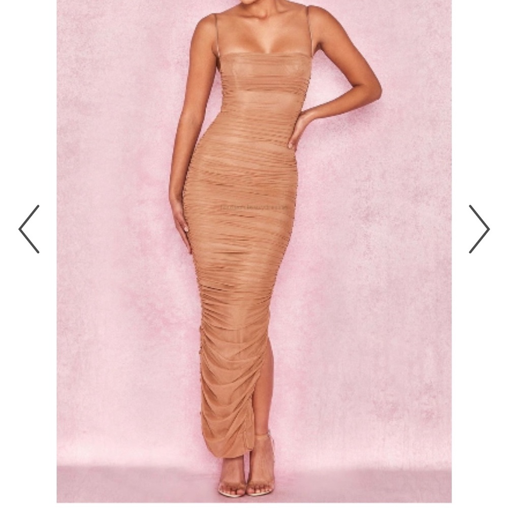 House of CB Strapless Tan Dress